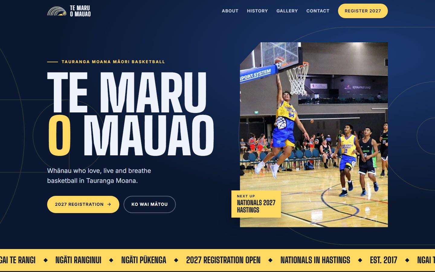 The Te Maru o Mauao website home page