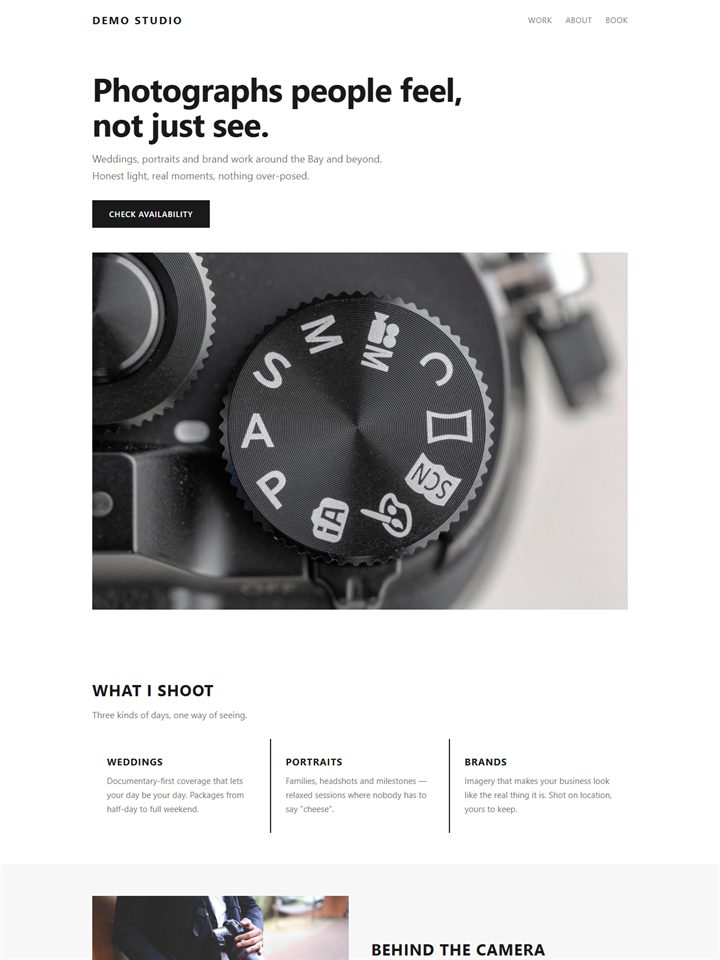 The Creative Kit, as a finished website