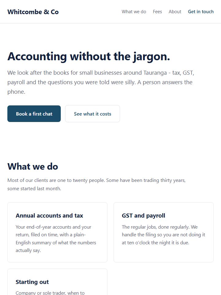 The Professional Kit, as a finished website